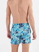 Пляжные шорты мужские HOM 40-2743 с бирюзово-голубым принтом