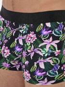 Трусы-боксеры мужские HOM 40-3045 чёрные с цветочным принтом