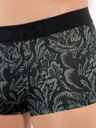 Трусы-хипсы мужские HOM 40-2880 чёрные с кружевным эффектом