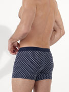 Комплект трусов-боксеров мужских HOM 40-3102 тёмно-синие + тёмно-синие с цветным принтом